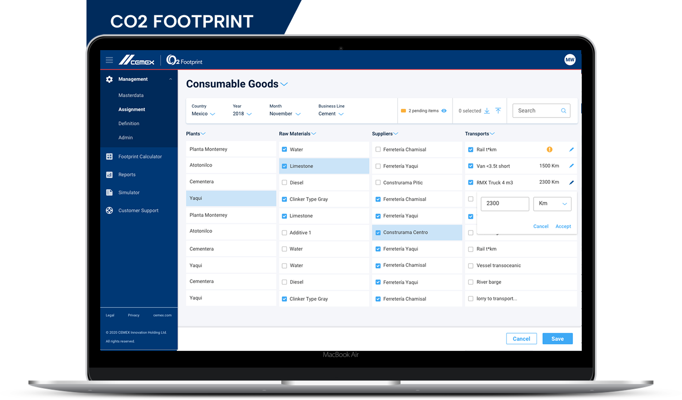 cemex carbon footprint project
